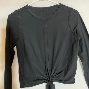 Lululemon Long Sleeve Tie Front Black Top - M